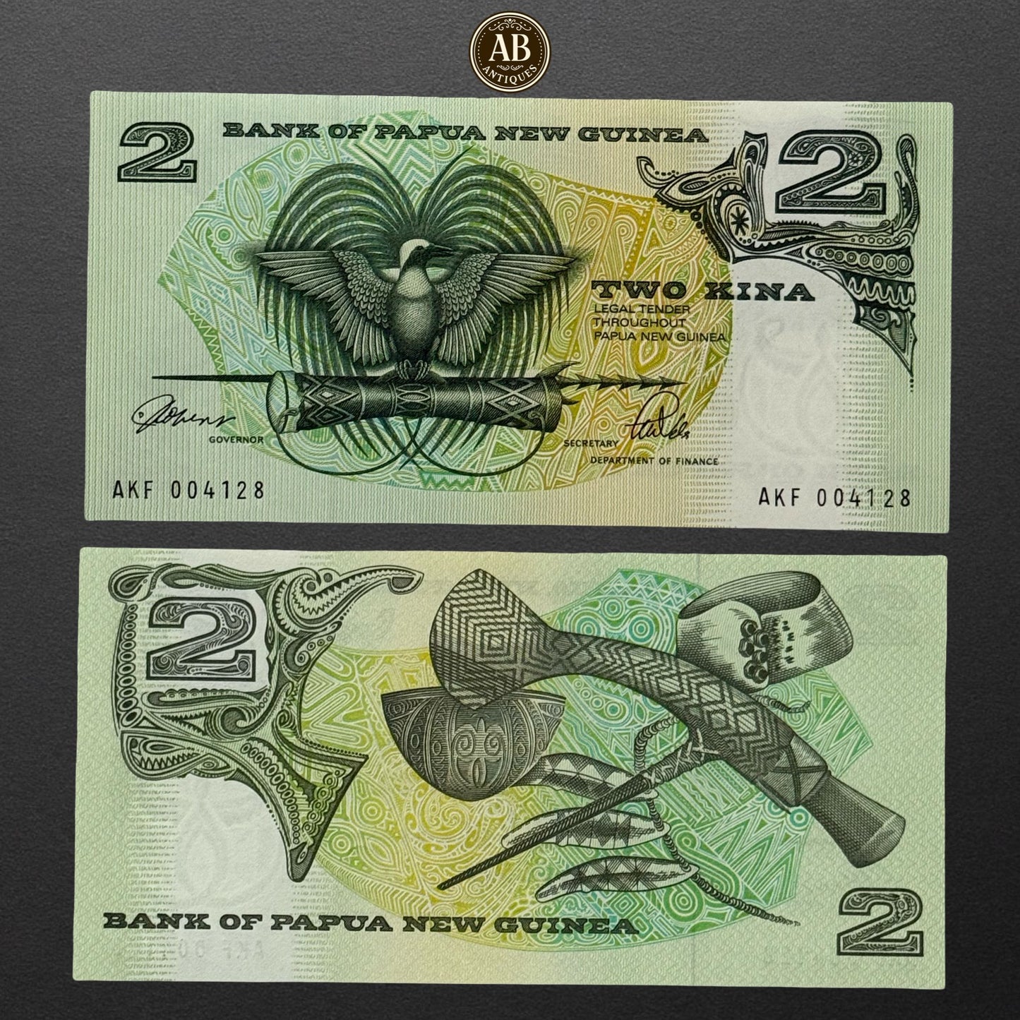 PAPUA NEW GUINEA 2 KINA 1989-1991 SIGN TOROBERT & VELE UNC