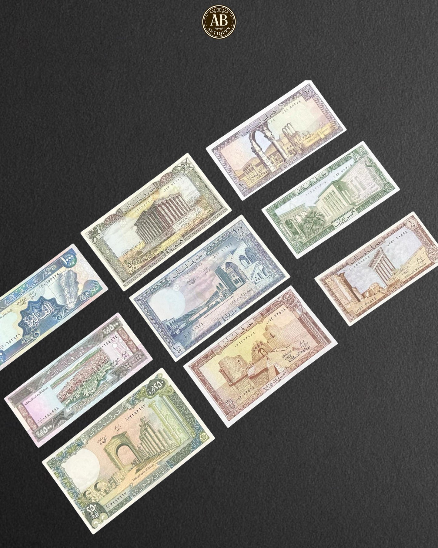 Lebanon Banknotes Set (1980s Issues) – Banque du Liban