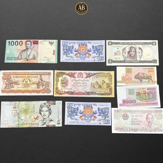 World Banknotes Collection – Afghanistan, Indonesia, Bhutan, Eritrea, Mozambique, Pakistan, Yugoslavia, Bahamas, Vietnam & Others