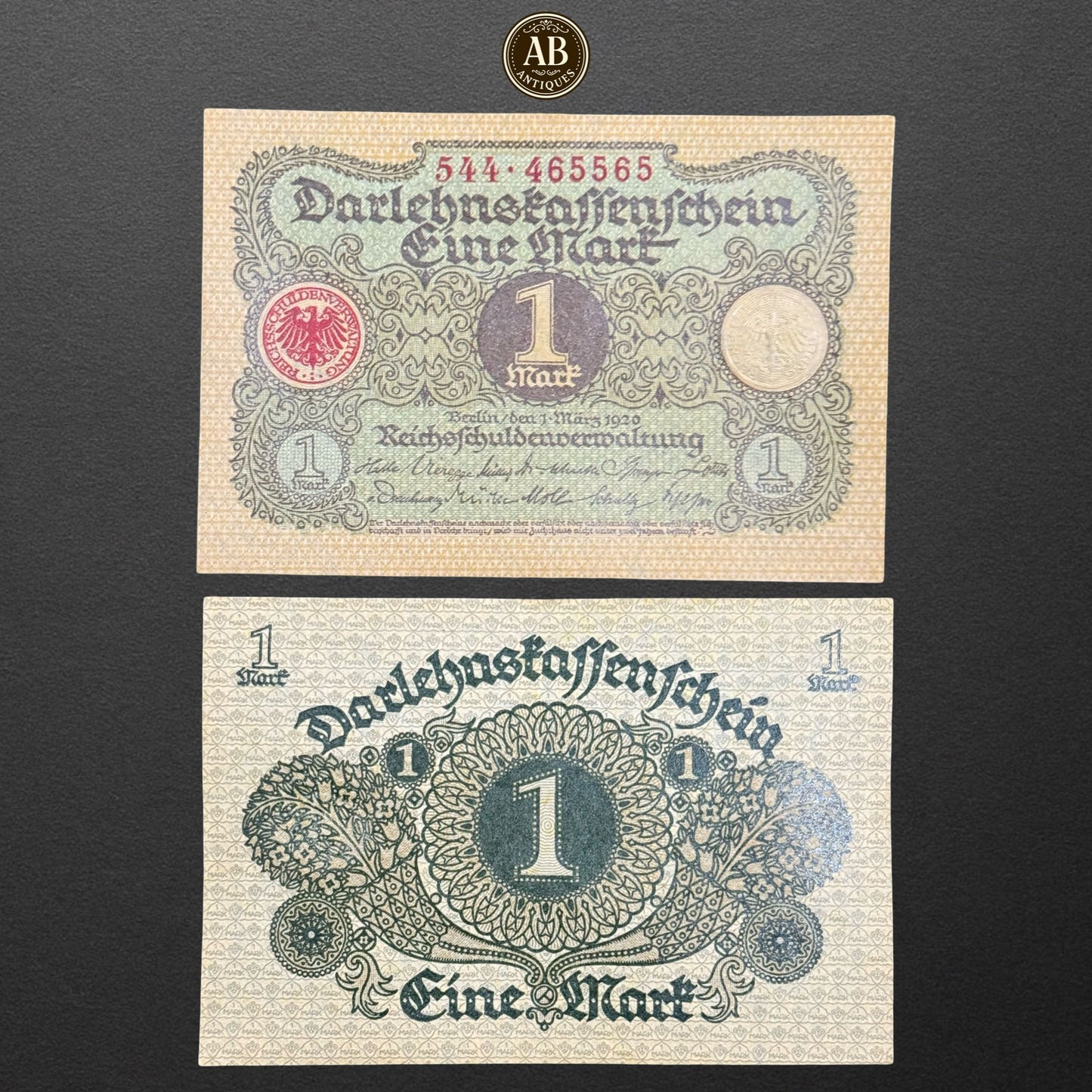 1 MARK DARLEHNSKASSENSCHEIN – GERMANY (1920)