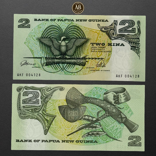 PAPUA NEW GUINEA 2 KINA 1989-1991 SIGN TOROBERT & VELE UNC