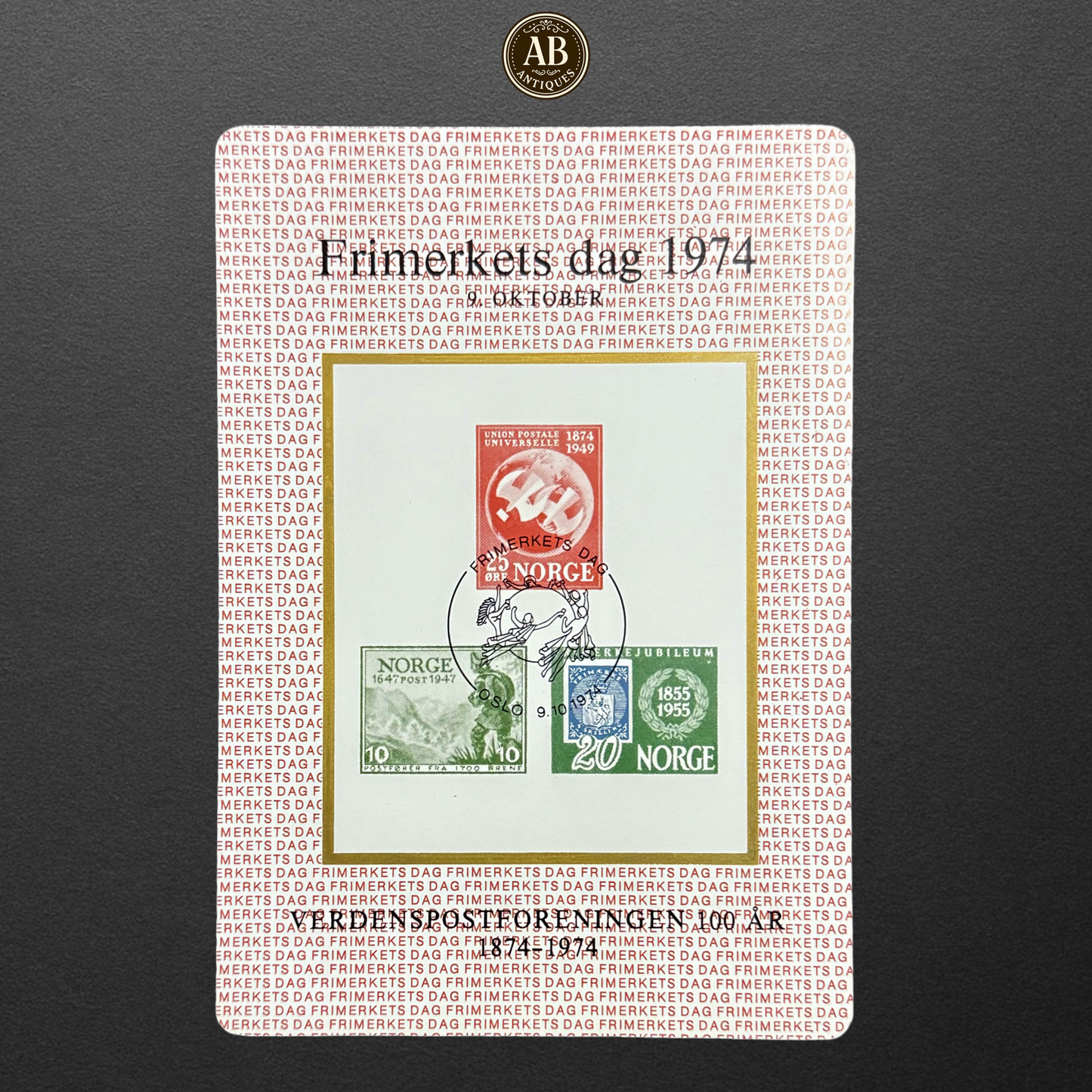 Frimerkets Dag 1974 – Norway Stamp Souvenir Sheet (MINT CONDITION)