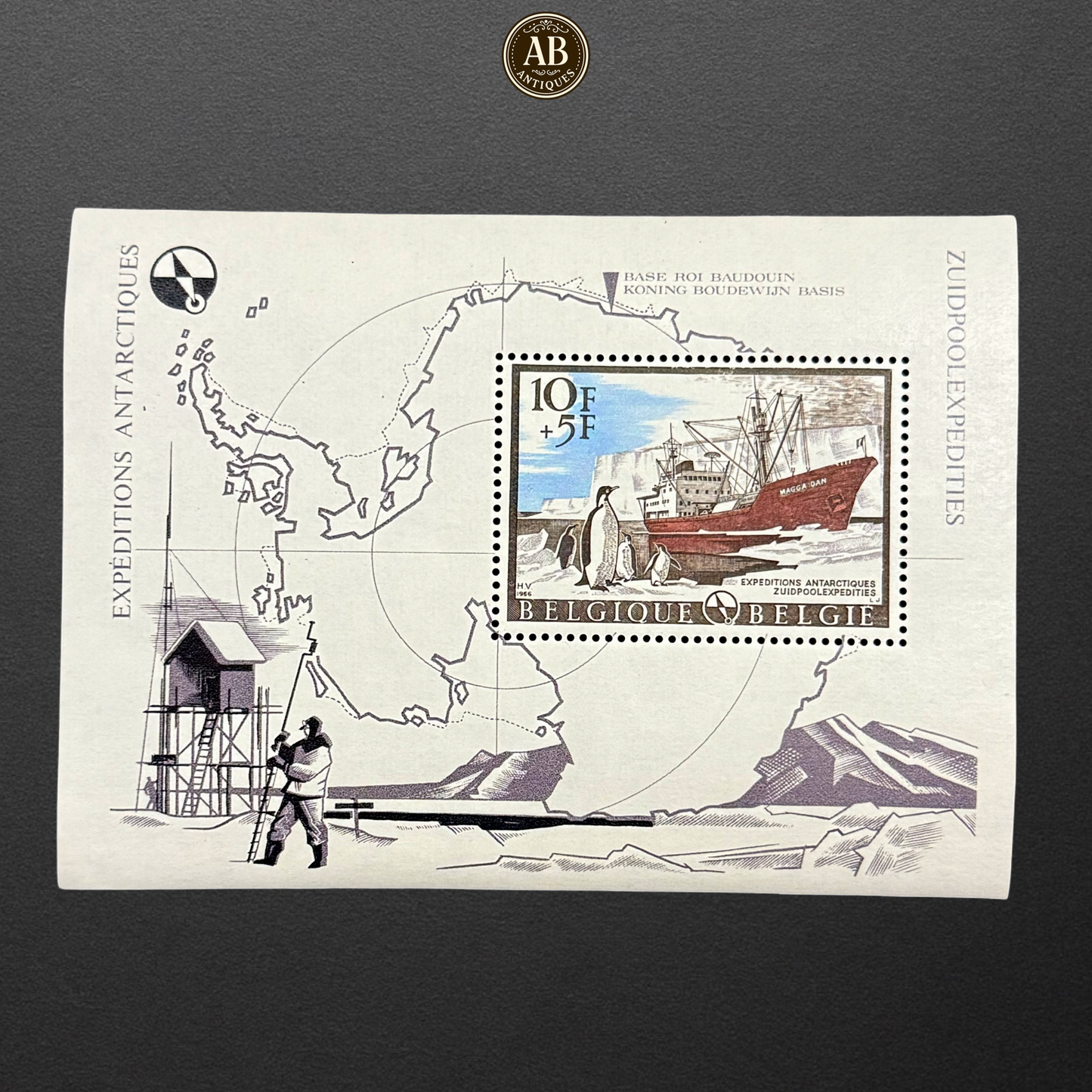 1966 Belgium – Antarctic Expedition Souvenir Sheet (MINT CONDITION)