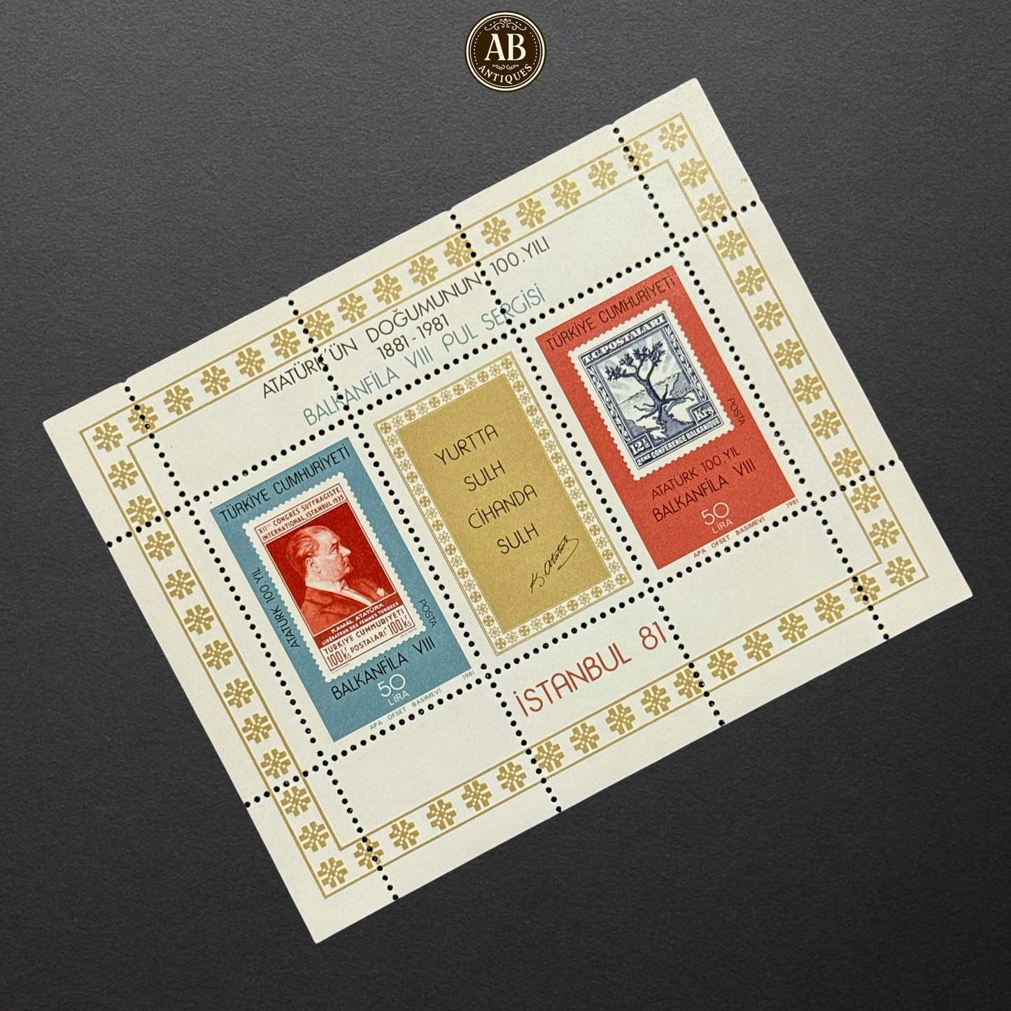 1981 Turkey – Atatürk Centenary Souvenir Sheet (MINT CONDITION)