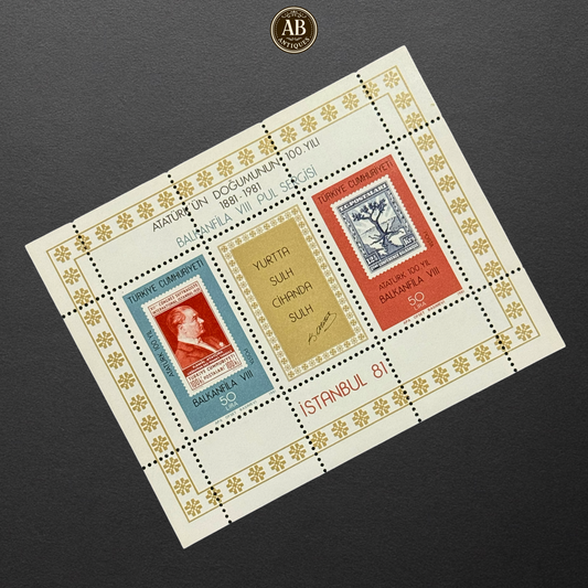 1981 Turkey – Atatürk Centenary Souvenir Sheet (MINT CONDITION)