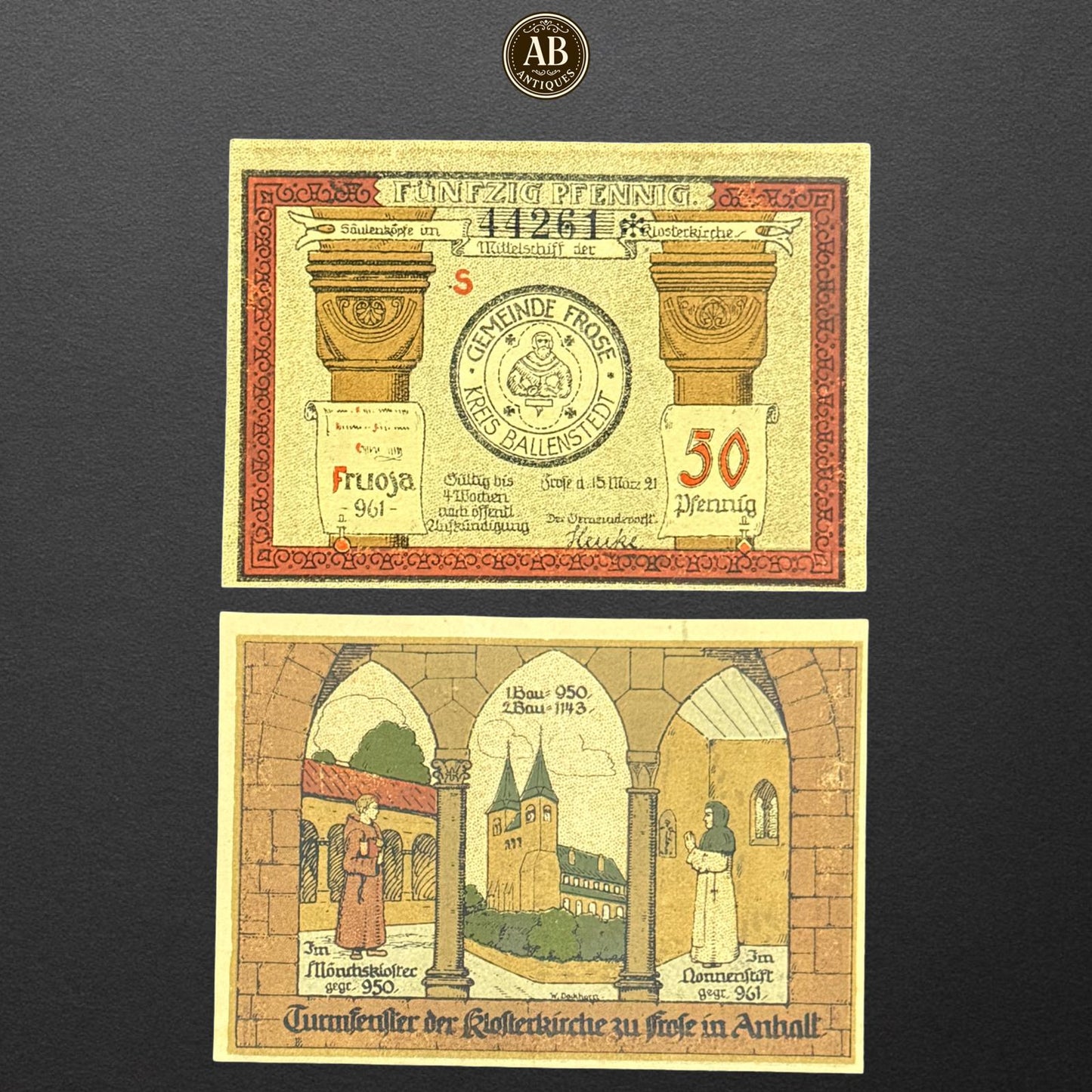 1922 Germany – Notgeld 50 Pfennig, Froser Gemeinde (Ballenstedt District) UNC world war 1 inflationary period