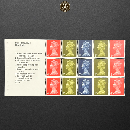 Great Britain 1969 Stamps for Cook Se-tenant pane of 15 with recipe label
