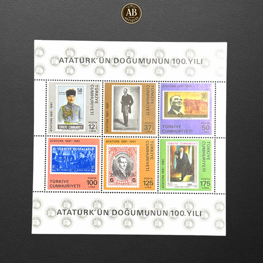 Turkey – Centenary of Atatürk’s Birth (1881–1981) Commemorative Stamp Sheet (MINT CONDITION)