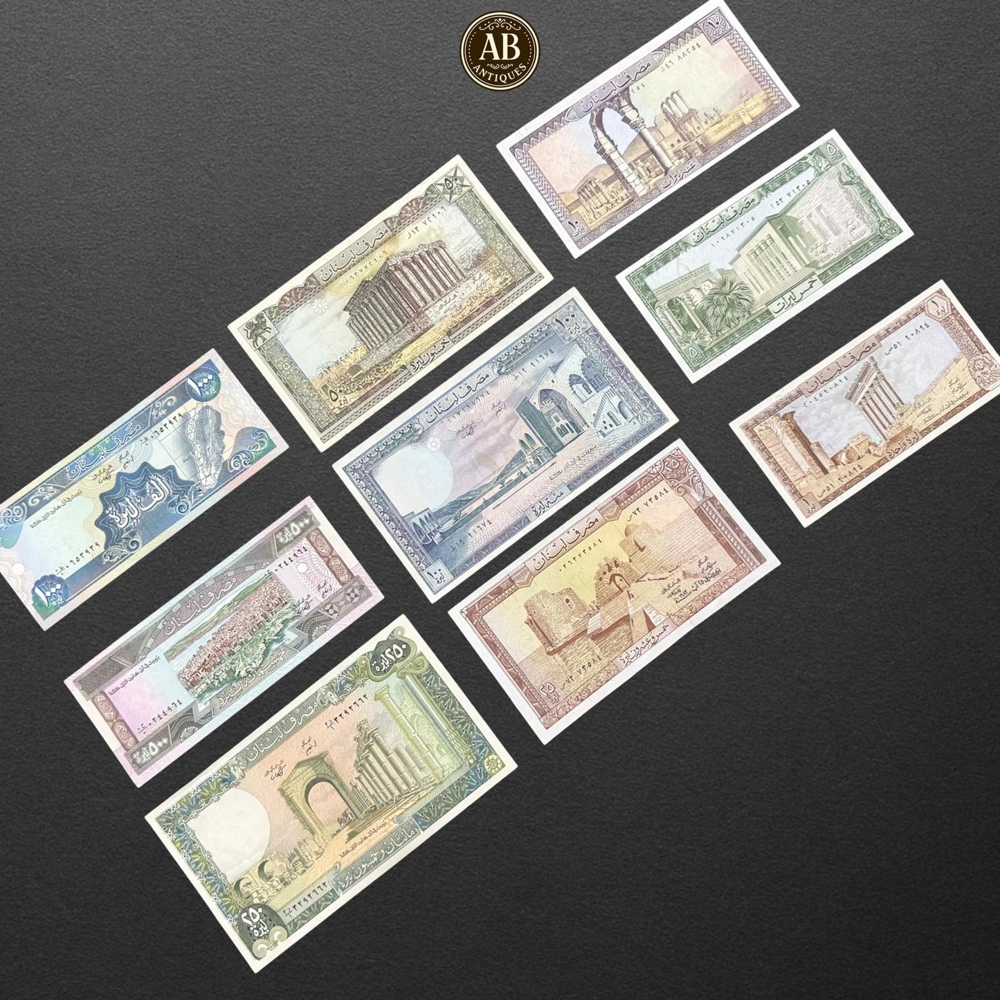 Lebanon – Complete Banknote Set (1 to 1000 Livres, Historical Issue)