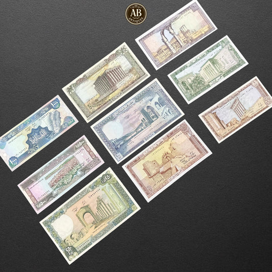 Lebanon – Complete Banknote Set (1 to 1000 Livres, Historical Issue)