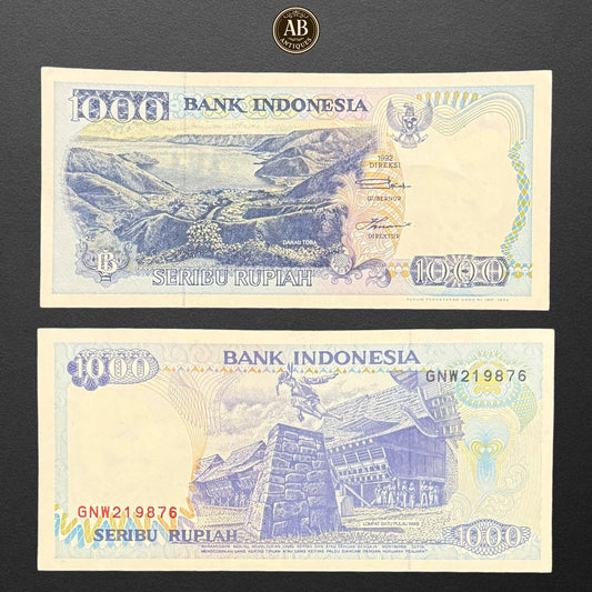 Indonesia – 1,000 Rupiah Banknote (1992 Issue, Lake Toba & Stone Jumping)