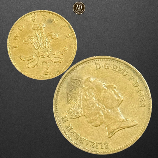 Rare 1988 British Two Pence Coin – Queen Elizabeth II