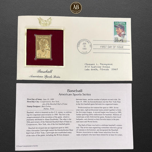 Baseball – American Sports Series (1989) – Golden Color Stamp