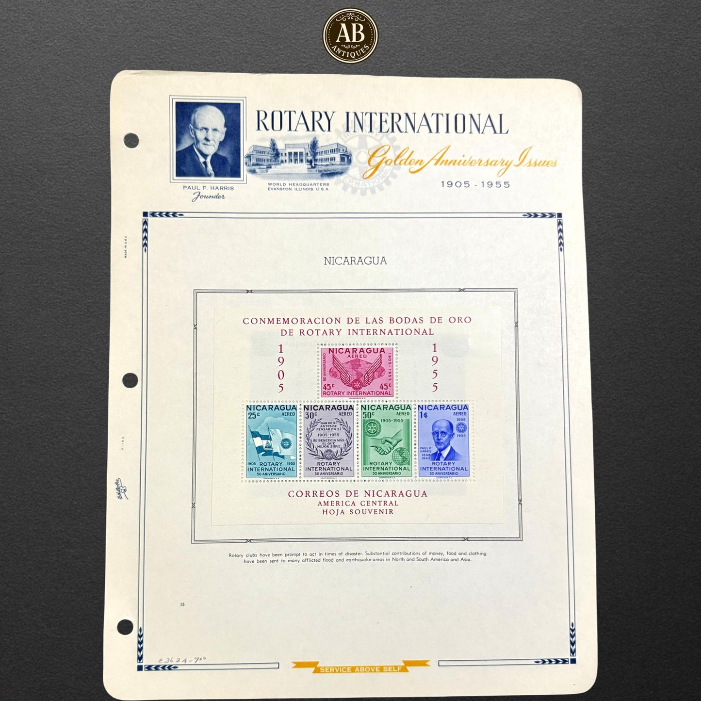 الروتاري الدولية – إصدارات الذكرى الذهبية (1905–1955)، نيكاراغوا