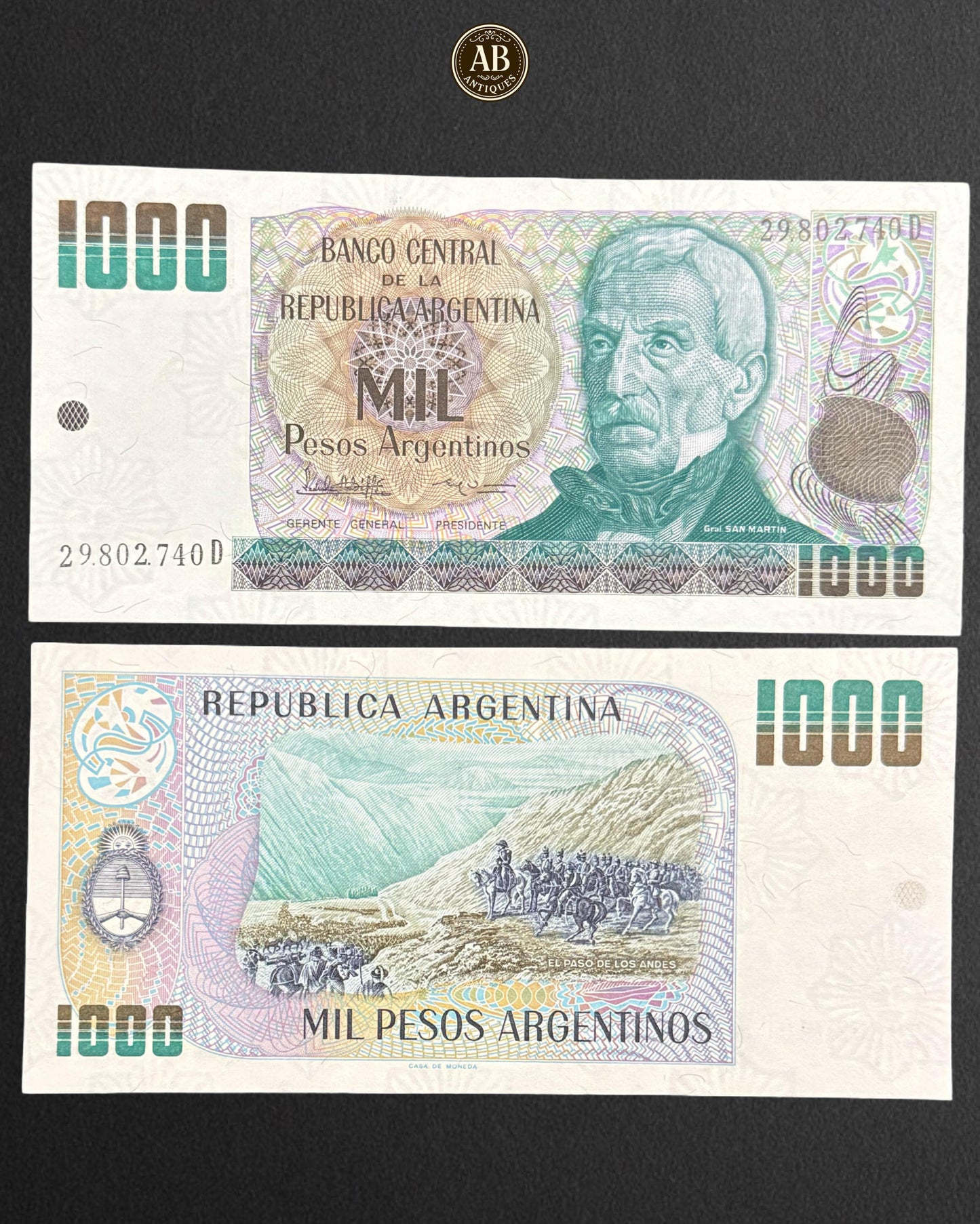 Argentina – 1000 Pesos Argentinos Banknote – 1984 UNC