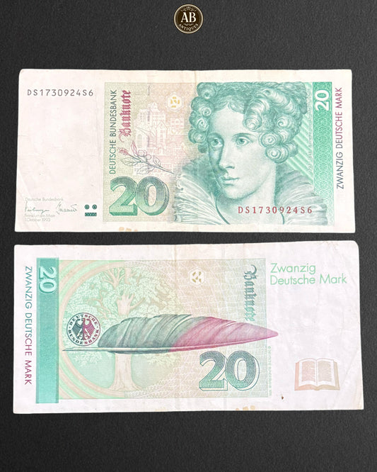 Germany 20 Deutsche Mark Banknote – Annette von Droste-Hülshoff (1993 issue)