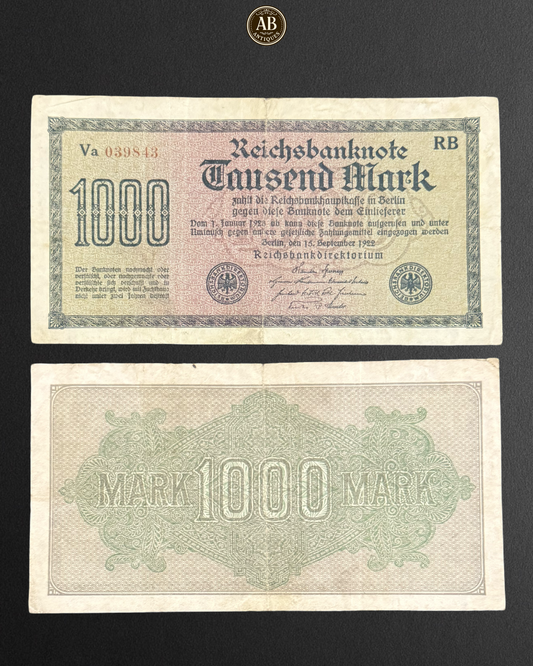 Germany – 1000 Mark Banknote (15 September 1922, Reichsbanknote)